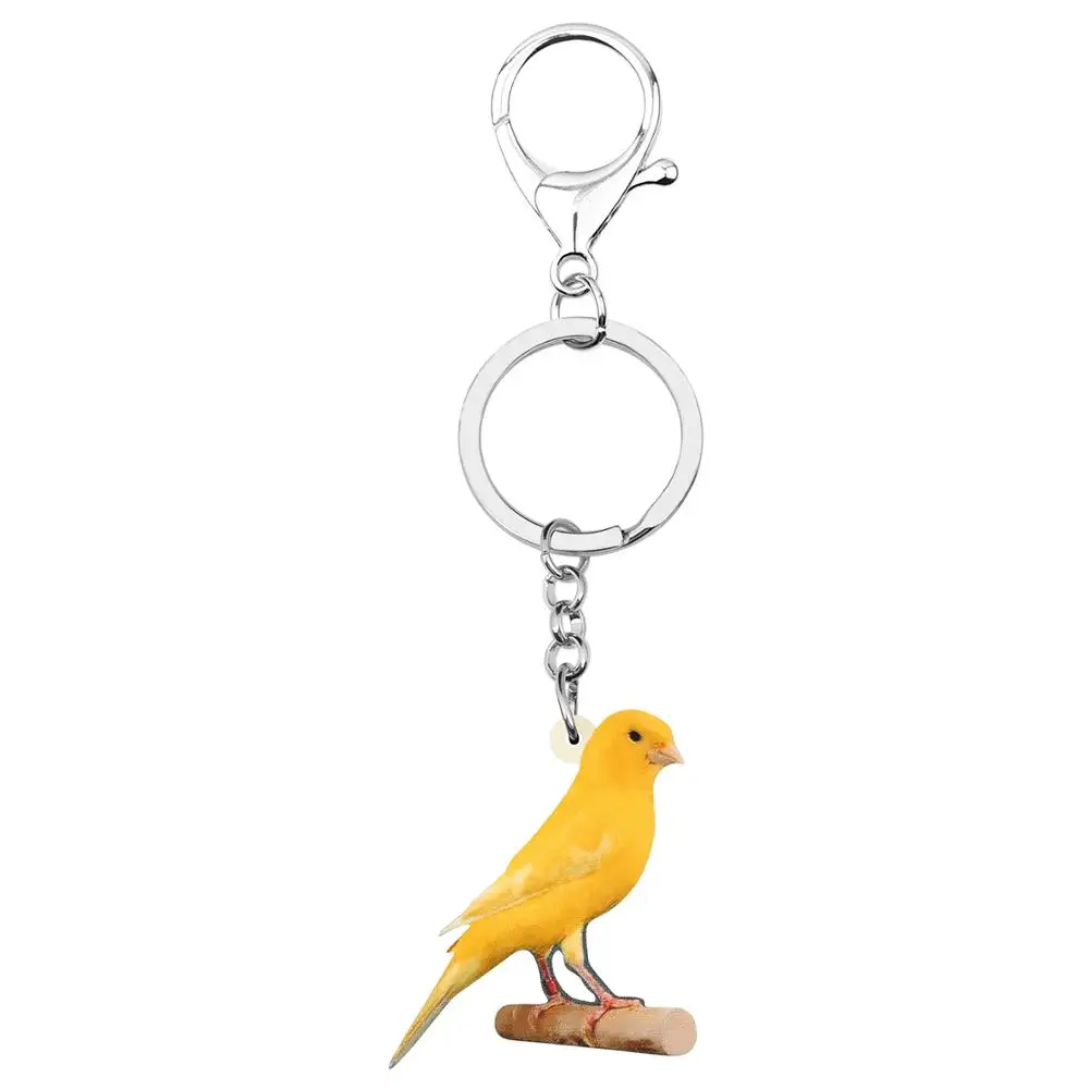Bonsny Acrylic yellow Canary Key Chains Bird Key Rings Bag Car Purse Decorations Keychains  For Women Girls Teen Men Charms Gift