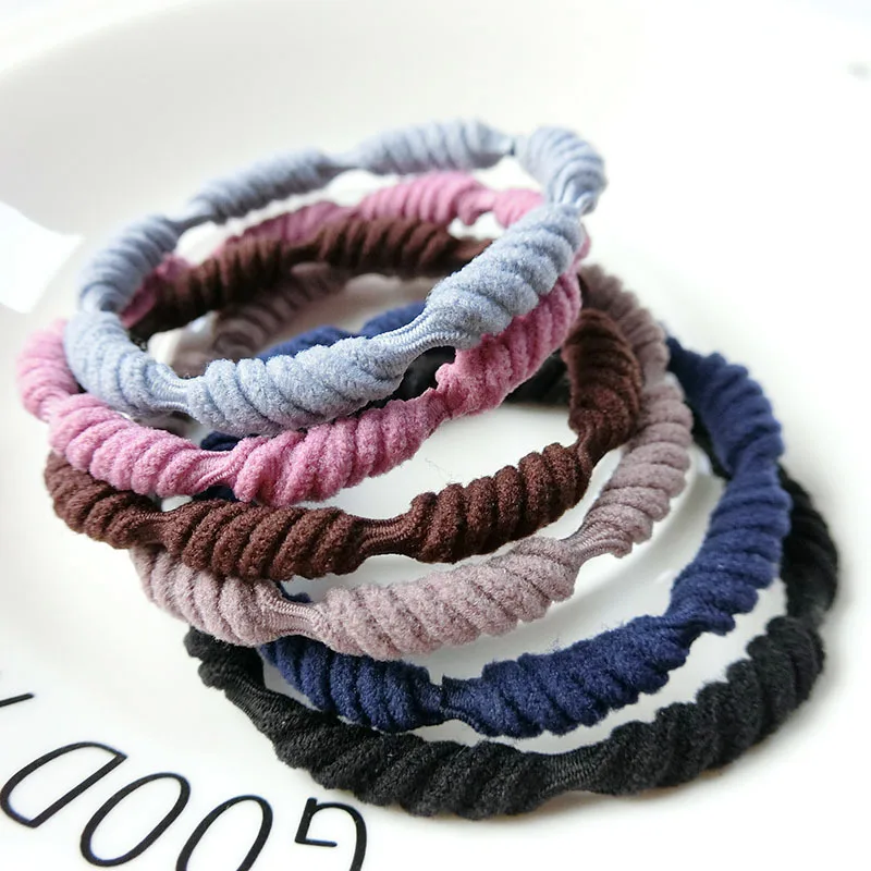 2pcs/set Simple Hair Accessories Women Rubber Bands Scrunchie Elastic Hair Bands Girls Headband Decorations Ties Gum for Hair