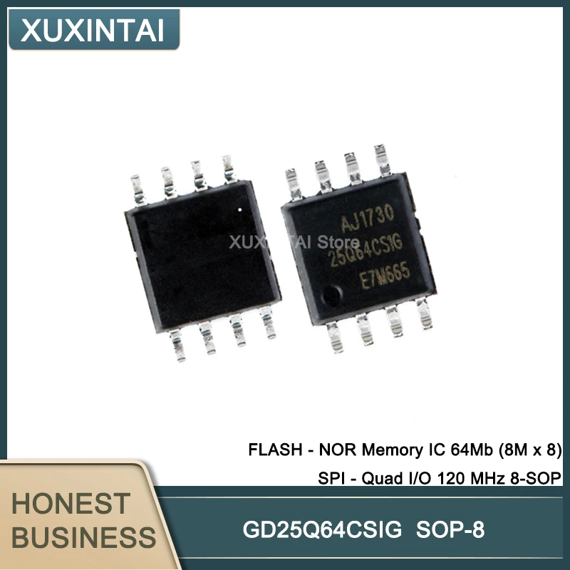 50Pcs/Lot  New Original GD25Q64CSIG GD25Q64 FLASH - NOR Memory IC 64Mb (8M x 8) SPI - Quad I/O 120 MHz 8-SOP