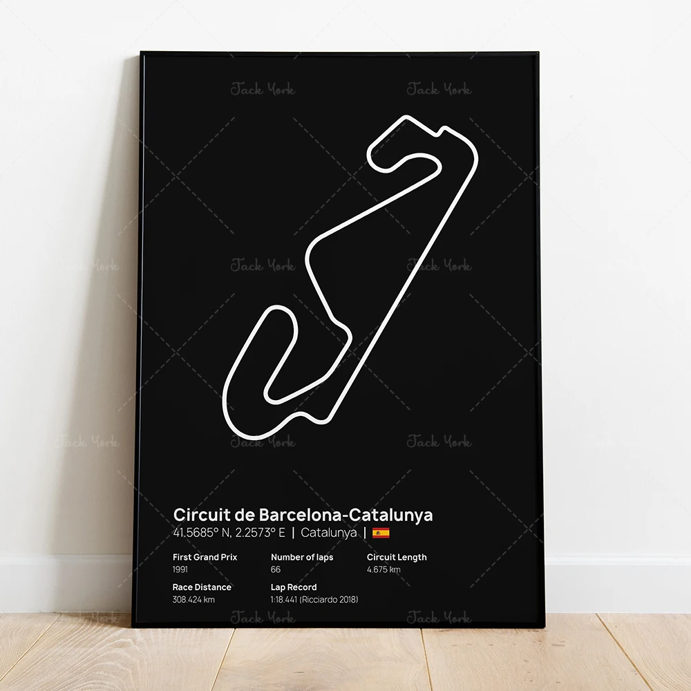 Race Car Circuit Poster And Prints Wall Art Canvas Painting For Living Home Room Decor