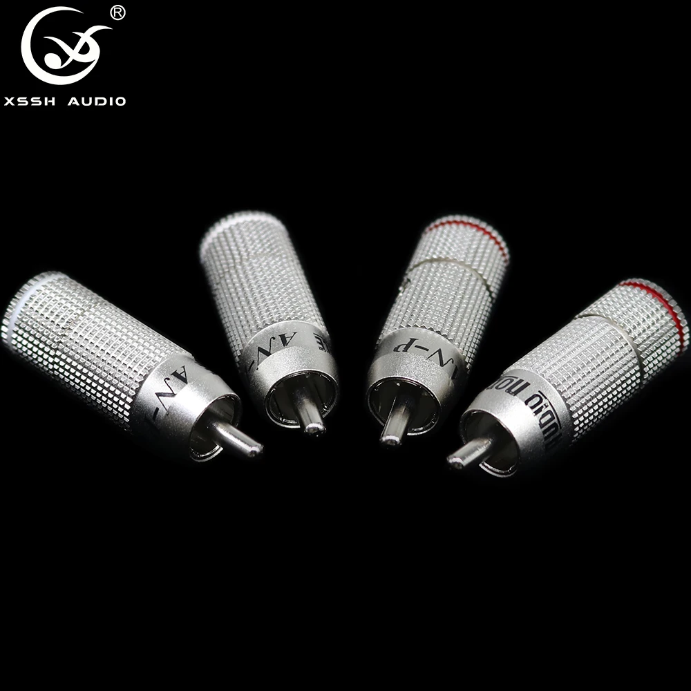 YIVO-Cable de señal de Audio macho de cobre chapado en rodio, Conector de enchufe RCA, HIFI, bricolaje, OEM, nuevo diseño, 9mm, 4 piezas, 8 piezas