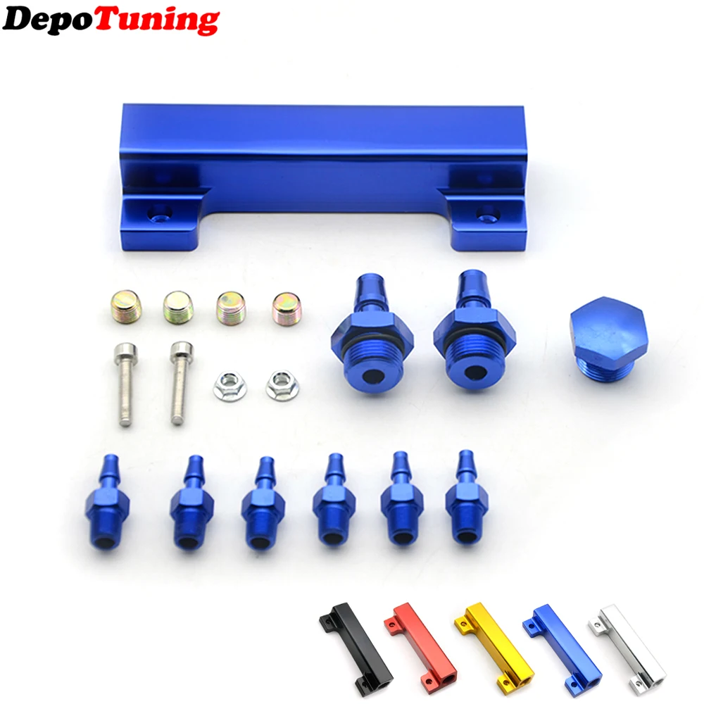 DepoTuning Racing Aluminum Turbo Wastegate Boost Vacuum Intake Manifold 6 Port 1/8 NPT