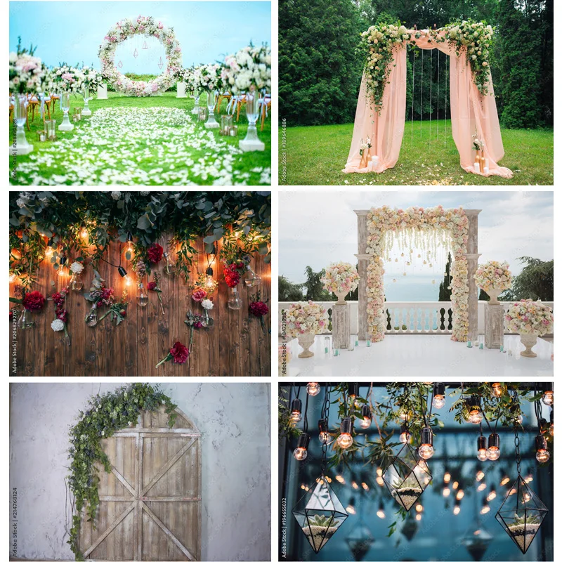 

Photorealistic Fabricmade Wedding Photography Backdrops Flower Wall Forest Danquet Theme Photo Background Studio Props HL-05