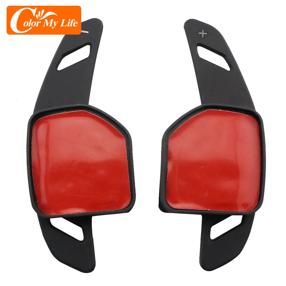 Color My Life 2Pcs/Set Car Steering Wheel Shifters Shift Paddles for Audi A1 A3 S3 RS3 A4L S4 RS4 A5 S5 RS5 A6L S6 RS6 A7 Q5 TT