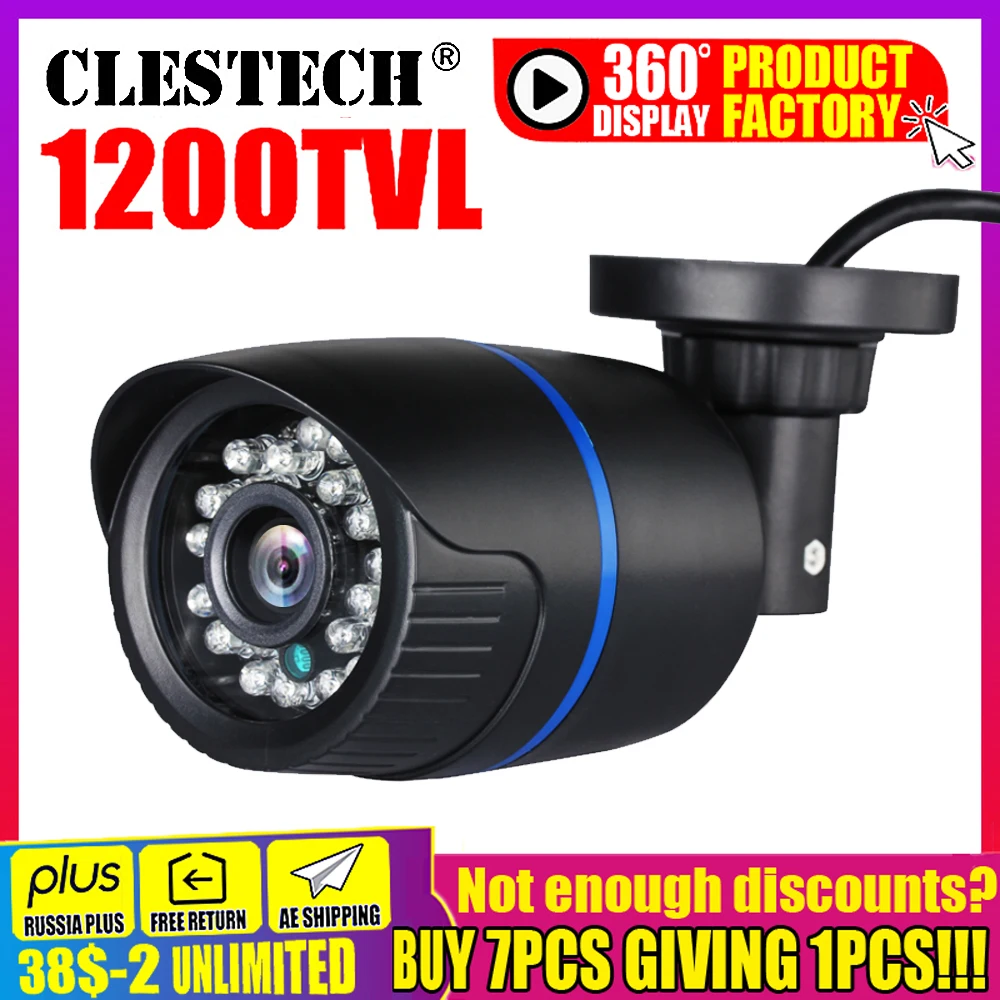 Analogico 1/3Cmos 1200TVL sorveglianza di sicurezza All Ful HD CCTV Camera Outdoor Waterproof ip66 irinfrared Night Vision con staffa