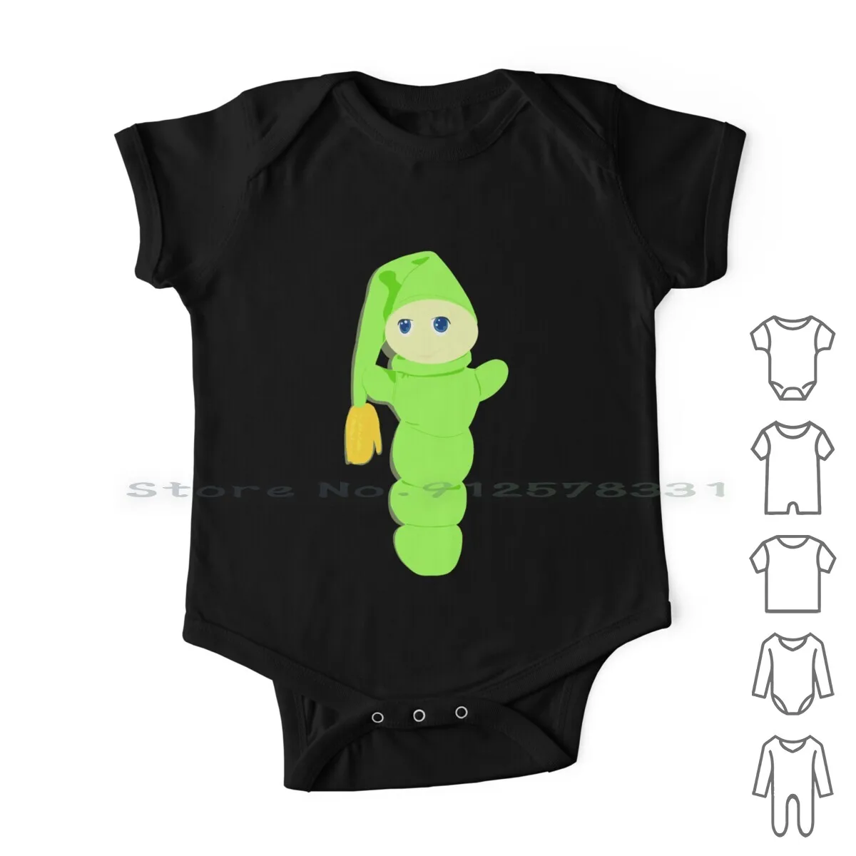 Green Glo Worm Toy Newborn Baby Clothes Rompers Cotton Jumpsuits Green Worm Toys Kids 80s 70s Light Up Snuggly Bedroom Sleep