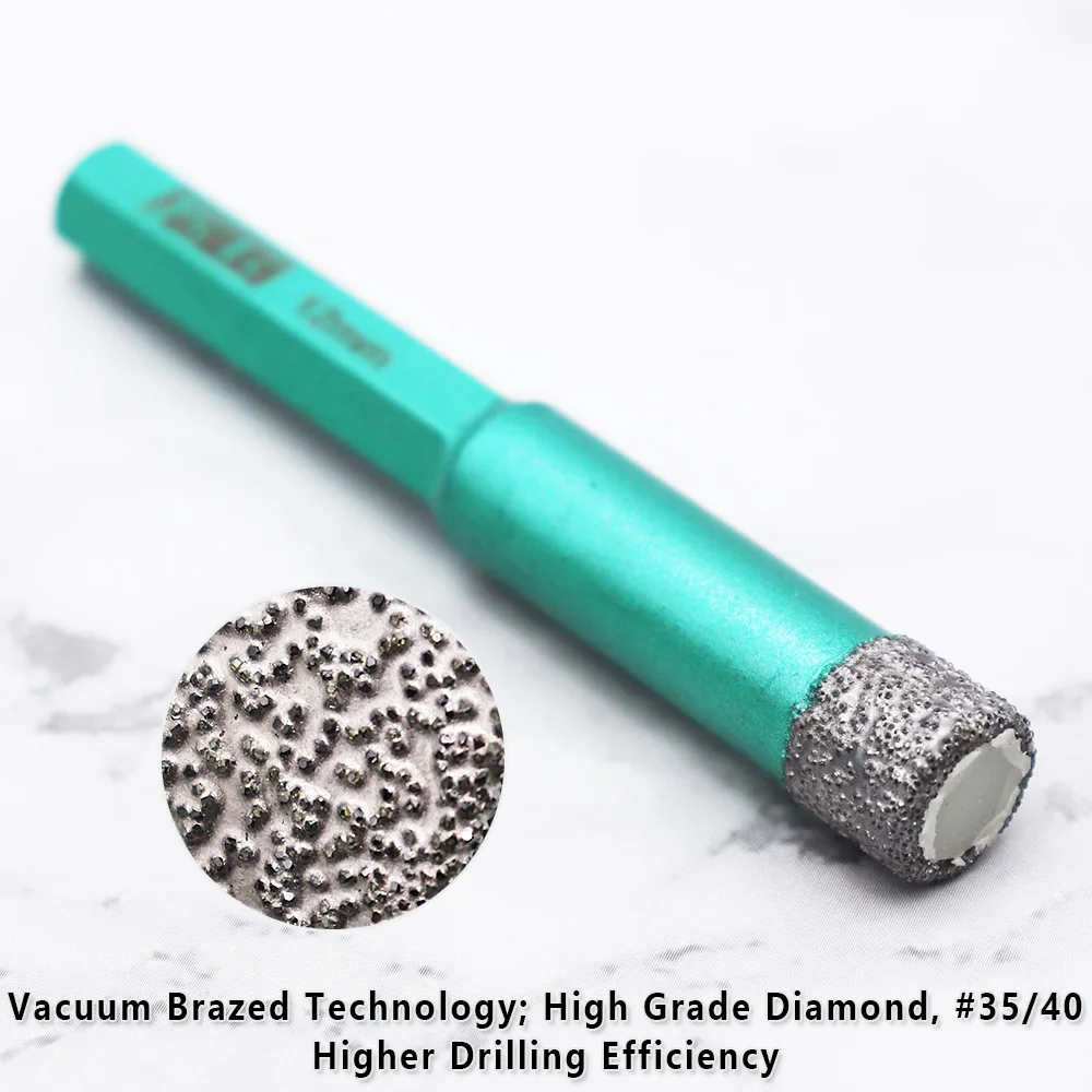 FACHLICH 5pcs Diamond Drilling Core Bits Hole Saw Cutter with Hex Shank Dry Drill Bits for Tile Porcelain Ceramic Marble