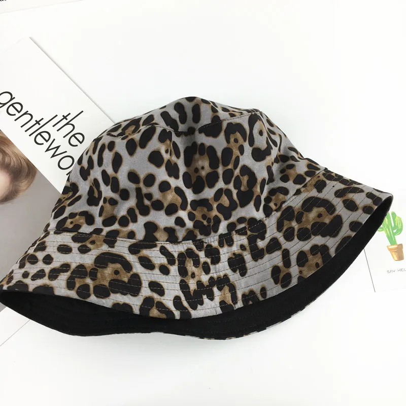 LDSLYJR 2019 Leopard print Bucket Hat Fisherman Hat outdoor travel hat Sun Cap Hats for Men and Women