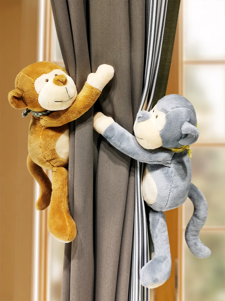 2pcs New Monkey Animals Curtain Strape Holder Hooks Tie Backs Children Room Decoration Accessories Holdback Curtain Straps