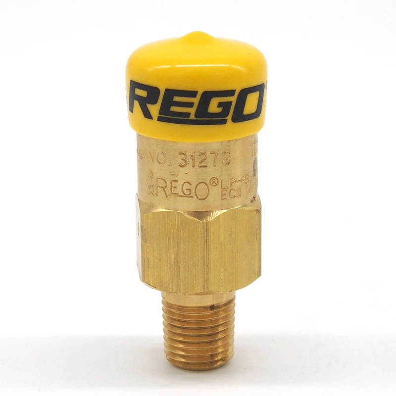 REGO 3127G External Supplementary LPG Gas Safety Pressure Relief Valves For Small ASME Containers And DOT Cylinders