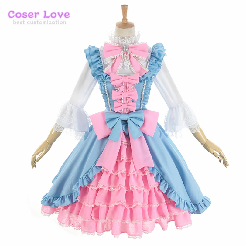 

Cardcaptor Sakura Kinomoto Sakura Blue and Pink Dress Cosplay Costume Halloween Carnival Christmas Costume