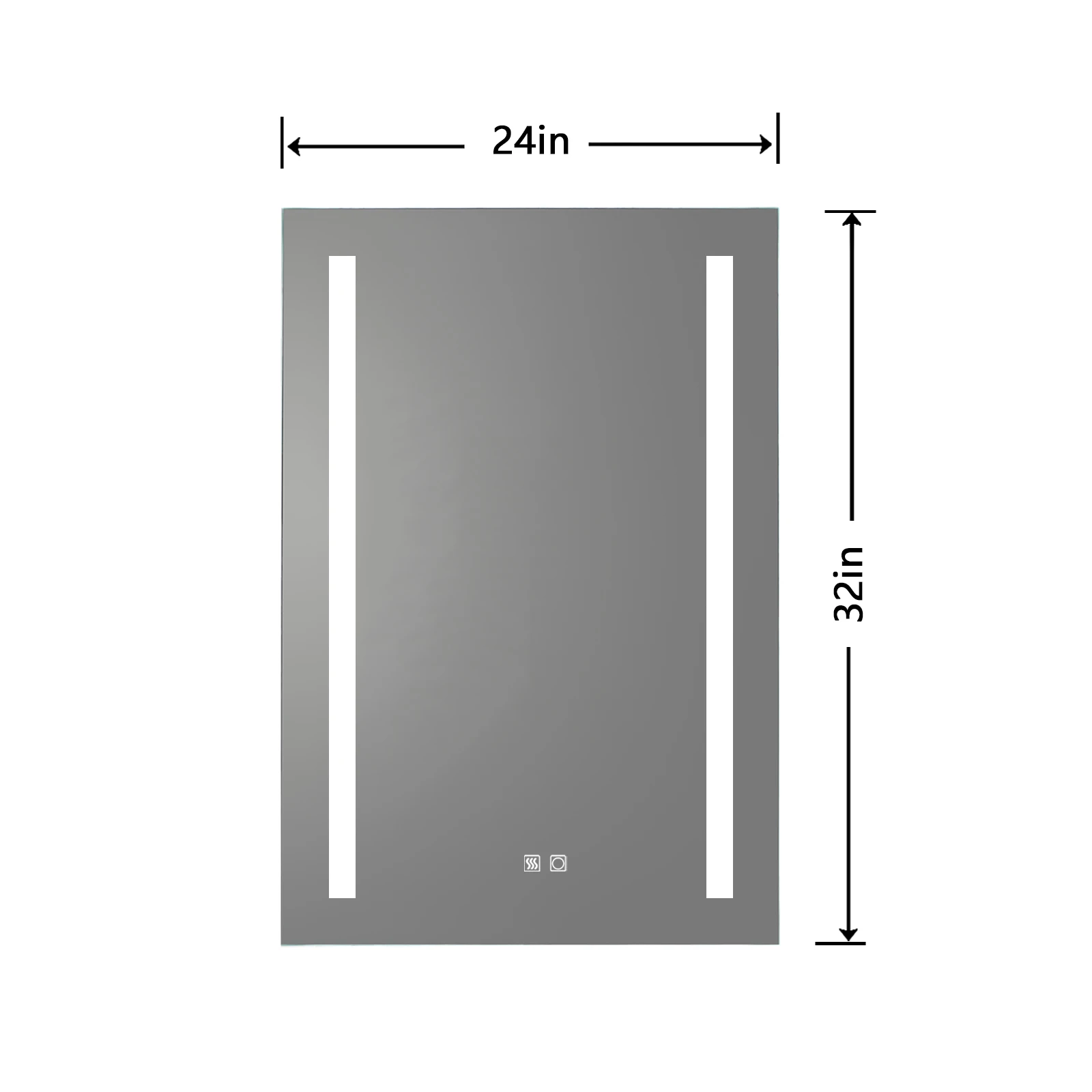 LED Bathroom Mirror, 24 x 32 inch, Anti Fog, Night Light, Dimmable, Touch Button, Super Slim,90 CRI, Waterproof IP44