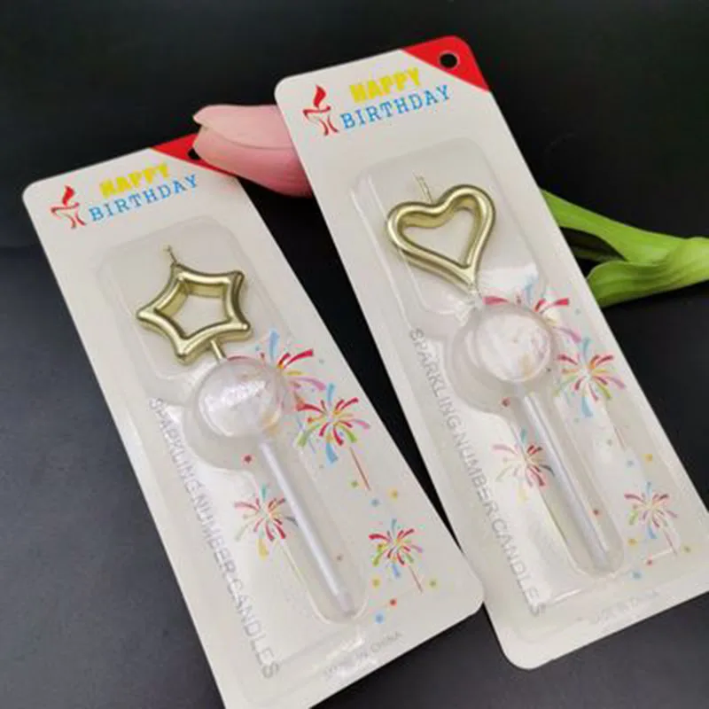 เด็กเทียนวันเกิด Gold-Plated วันเกิด Love Star โรแมนติกงานแต่งงานครบรอบเค้กเบเกอรี่ผลิตภัณฑ์