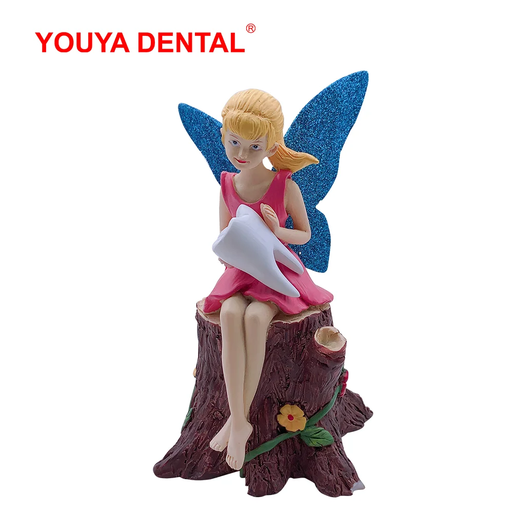 Dental Tooth Fairy Figurines Ornament Dentist Gift Clinic Office Desktop Sculpture Artcrafts Decoration Dentistry Gifts Supplies