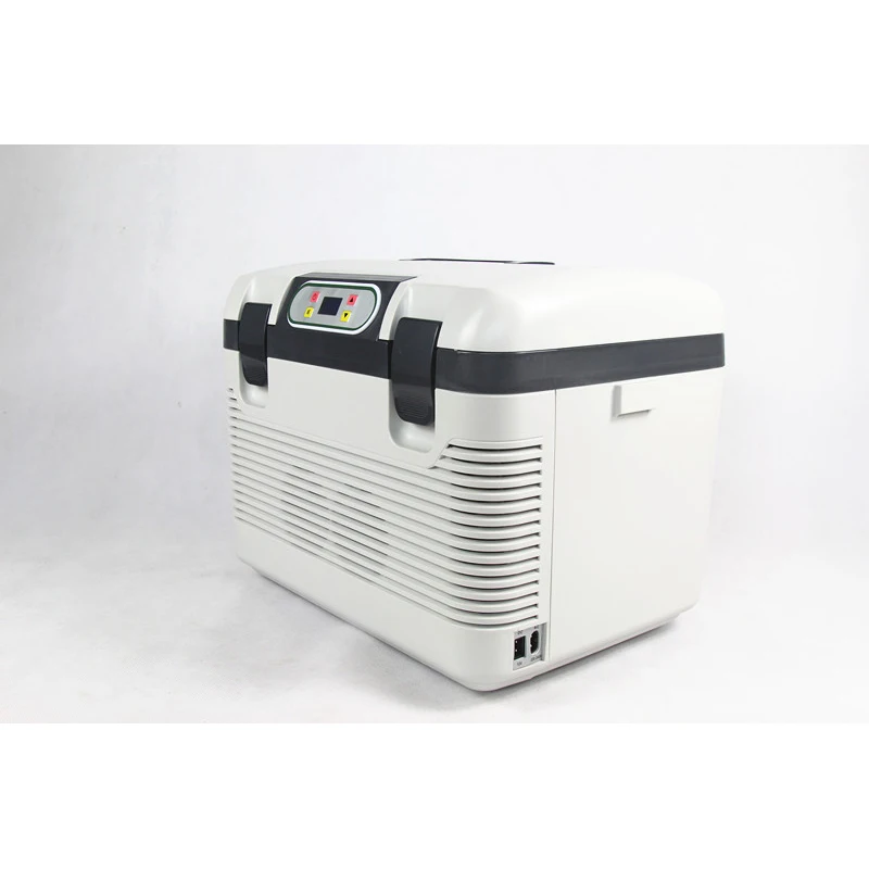 Multifuncional pequeno frigorífico com fivela dupla design forte vedação portátil handletemperature ajustável lcd displa