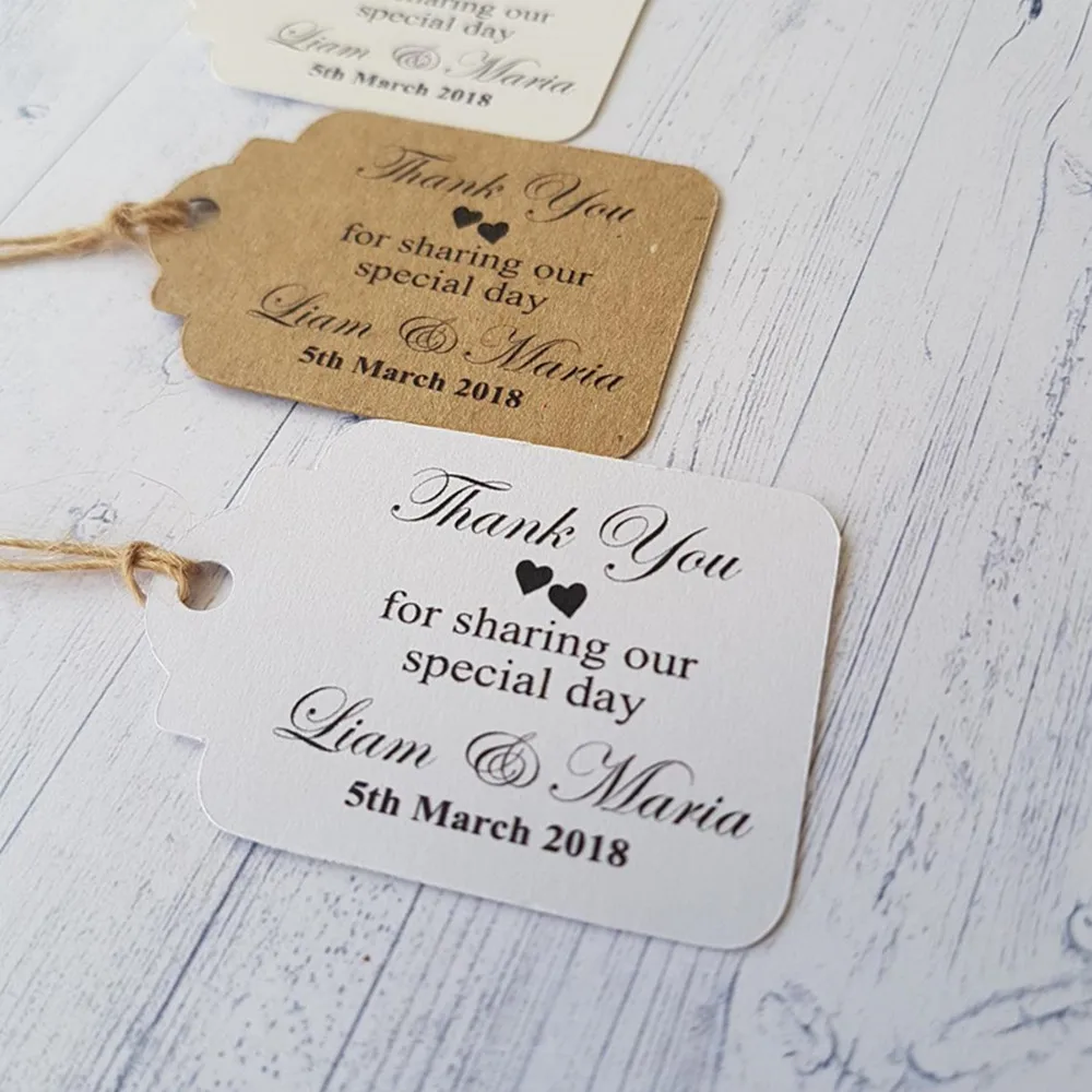 Customized Wedding Favour lables Personalised name date Bridal shower bachelor Thank You For Sharing Our Special Day gift tags