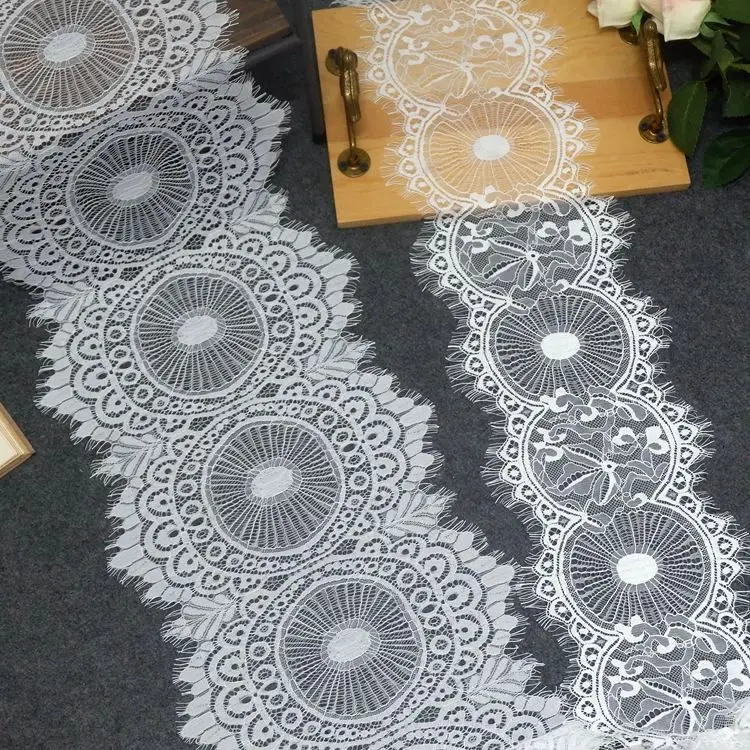 Hollow round eyes eyelashes lace, wedding dress decorations, home table runner materials, underwear stitching