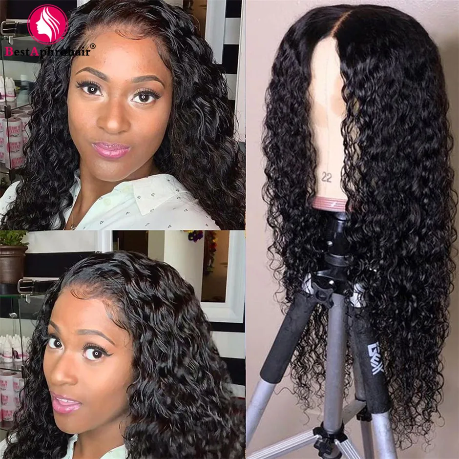 Deep Wave Frontal Wig Brazilian Hair Wigs For Black Women 24 Inch Lace Front Wig Remy Human Hair Wigs 150% Denisty