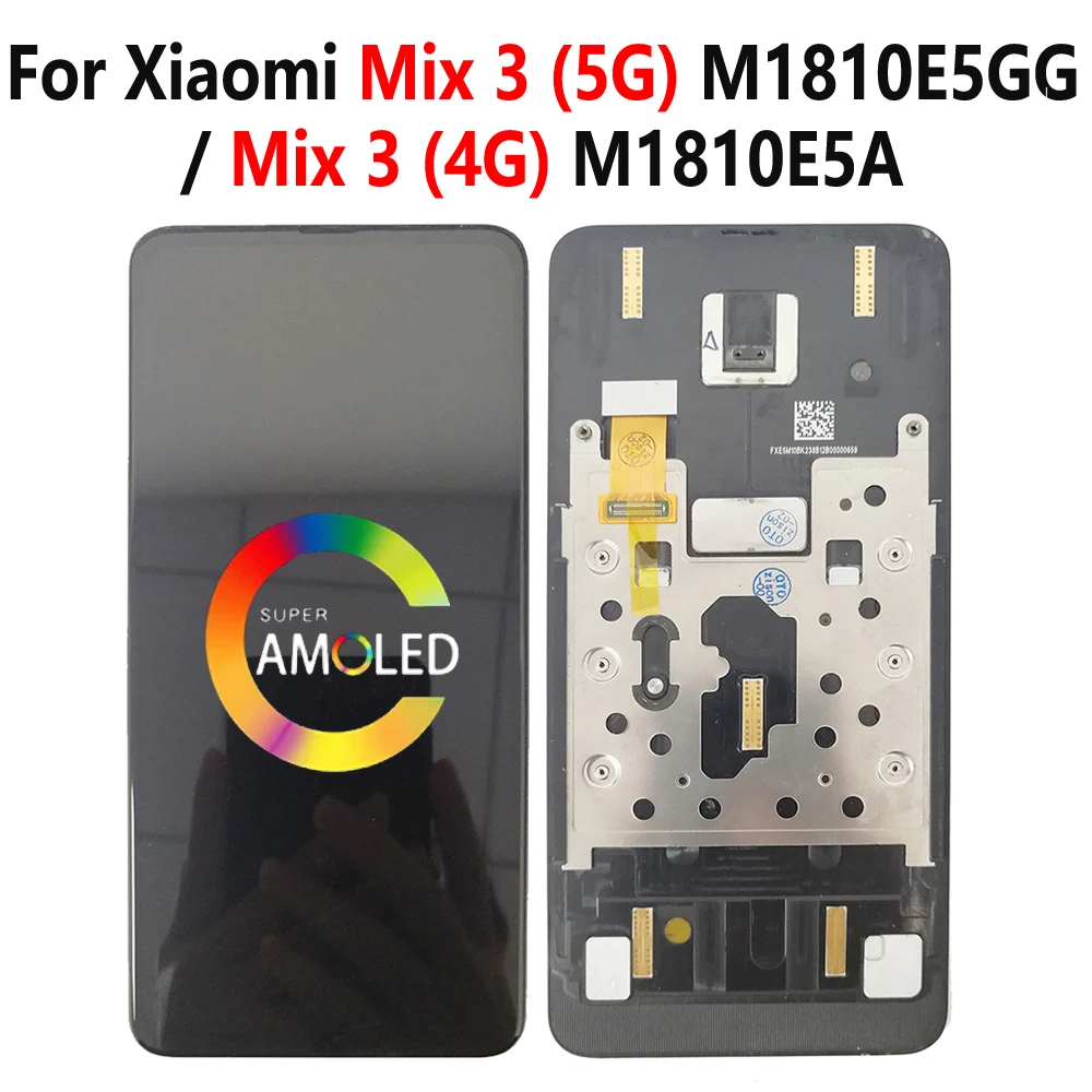 Super AMOLED Mix 3 LCD With Frame For Xiaomi Mi Mix3 LCD Display Screen Touch Sensor Digitizer Full Assembly Mix 3 Display 6.39“