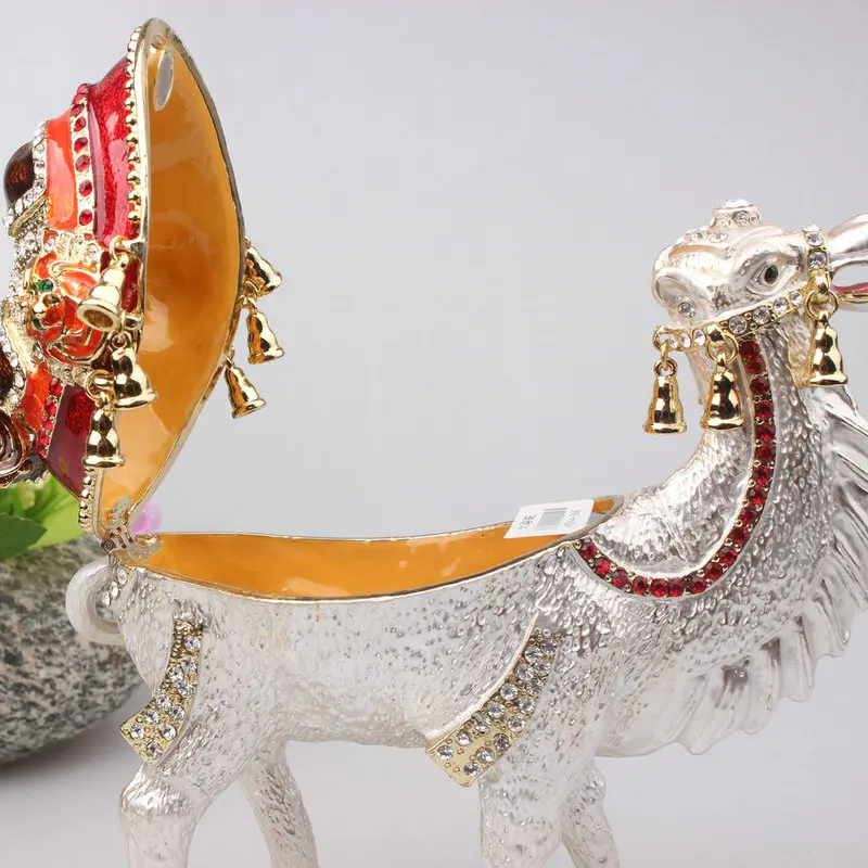 Ring Jewelry Box Camel Art Crafts Decoration Metal Ornaments Enamel Storage Box Container Creative Gifts Room Modern