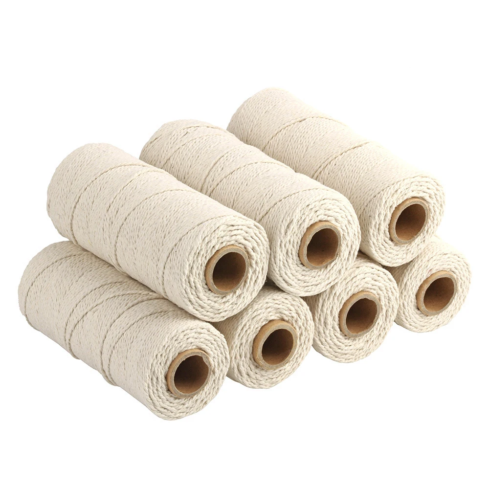 1/2/3/4/5/6mm Natural Beige Macrame Rope Twisted String Cotton Cord Craft Cord For Handmade DIY Crafts Home Wedding Decor