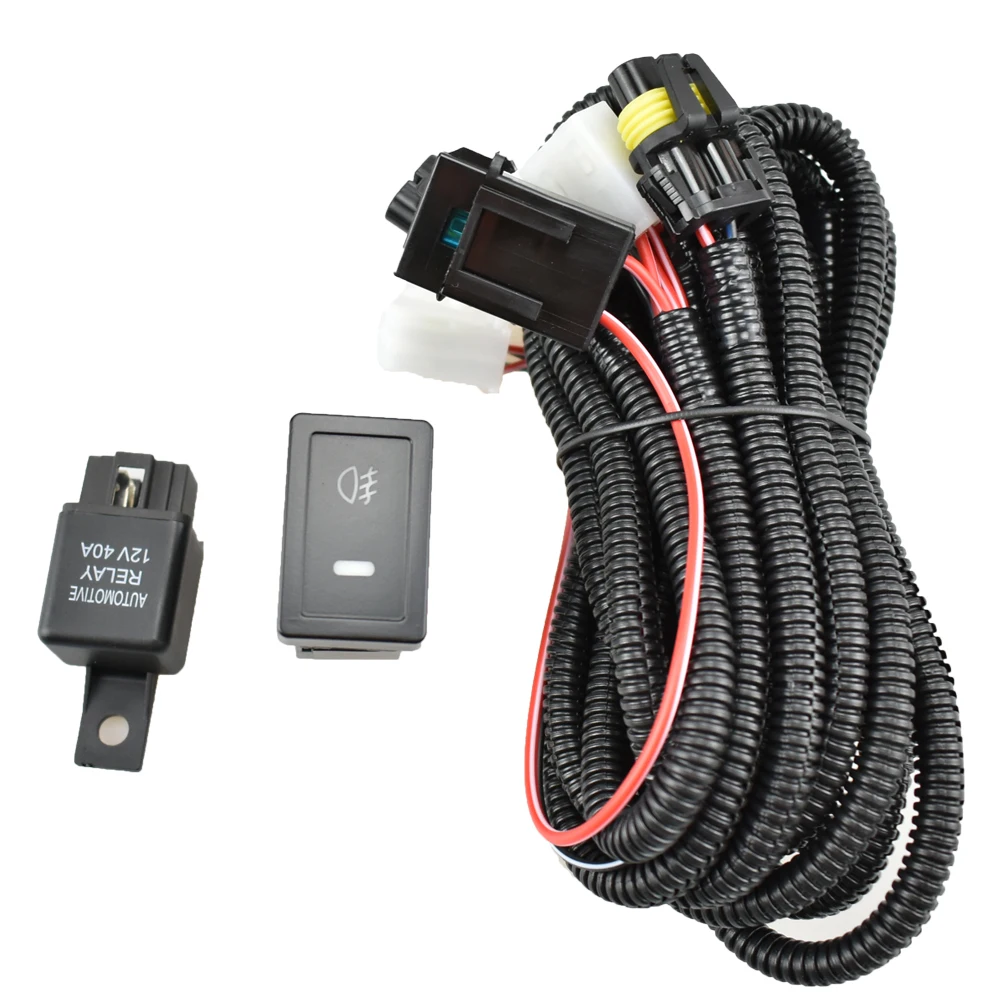 Car Fog Light H11 Wiring Harness Fuse Relay Cable Switch Kit For S-uzuki Grand Vitara 2 Closed Off-Road Vehicle JT  2007-2013