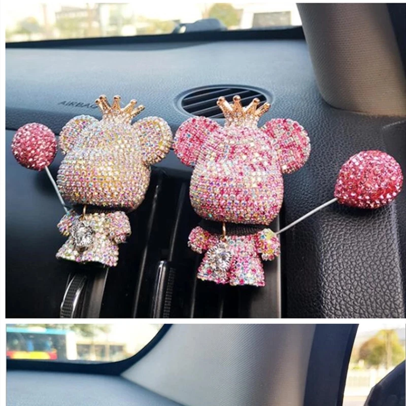 الإبداعية لطيف الدب الراقية الماس رصع سيارة منفذ الهواء العطور الدب سيارة تكييف الهواء الروائح الديكور