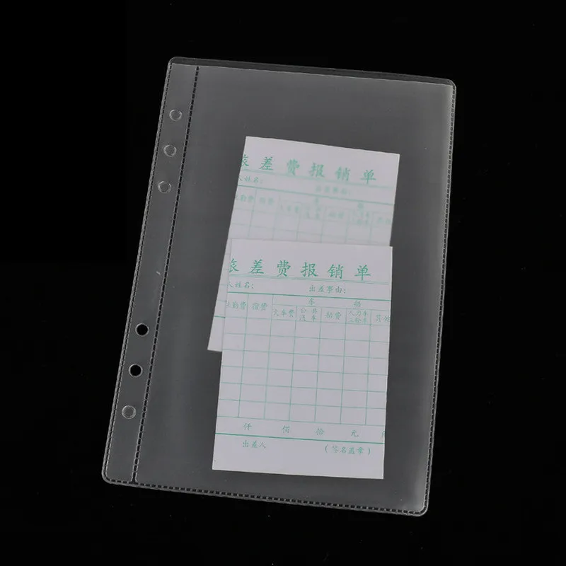 A4/A5/A6/A7/B5/B6 1pc Transparent Envelope Binder Pocket Refill Organization Stationery School Office Supply File Folder