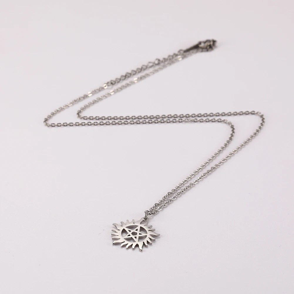 Skyrim Edelstahl Glänzende Sonne Pentagramm Anhänger Halskette Supernatural Dean Aussage Box Kette Halsketten Paar Frauen Männer – Detail 10