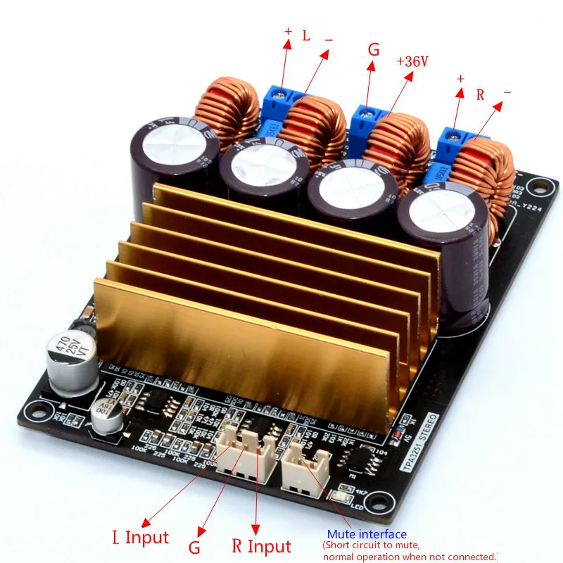 TPA3251 Digital Power Amplifier Board 175W*2 Stereo BTL Audio Amplifier Class D PurePath HD DC24-36V