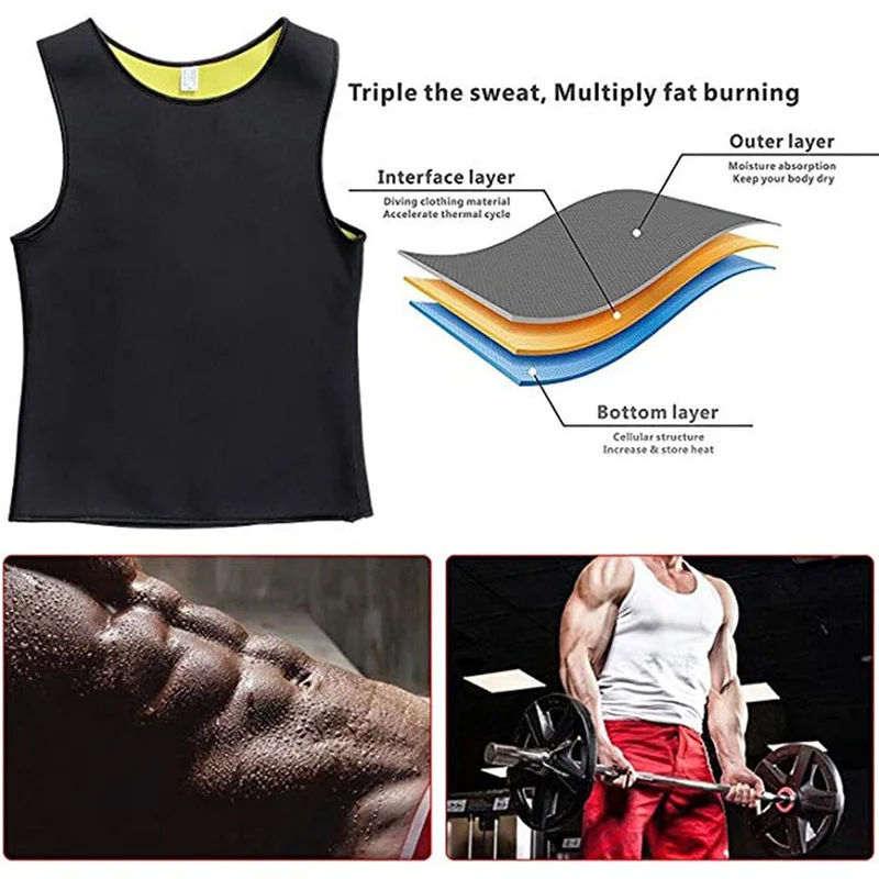 Ropa moldeadora adelgazante para hombre, chaleco de sudor, quemador de grasa, cinturón corporal, cintura, Body Building, camiseta sin mangas para