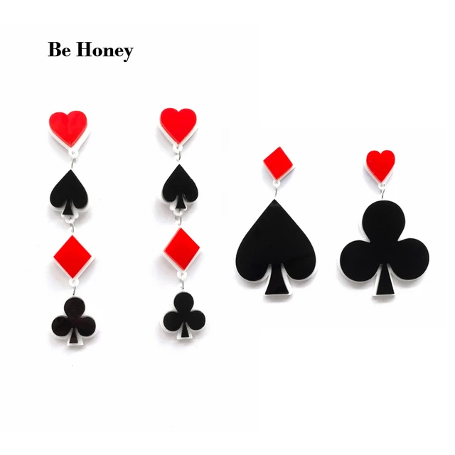 Heart 2024 spade club earrings