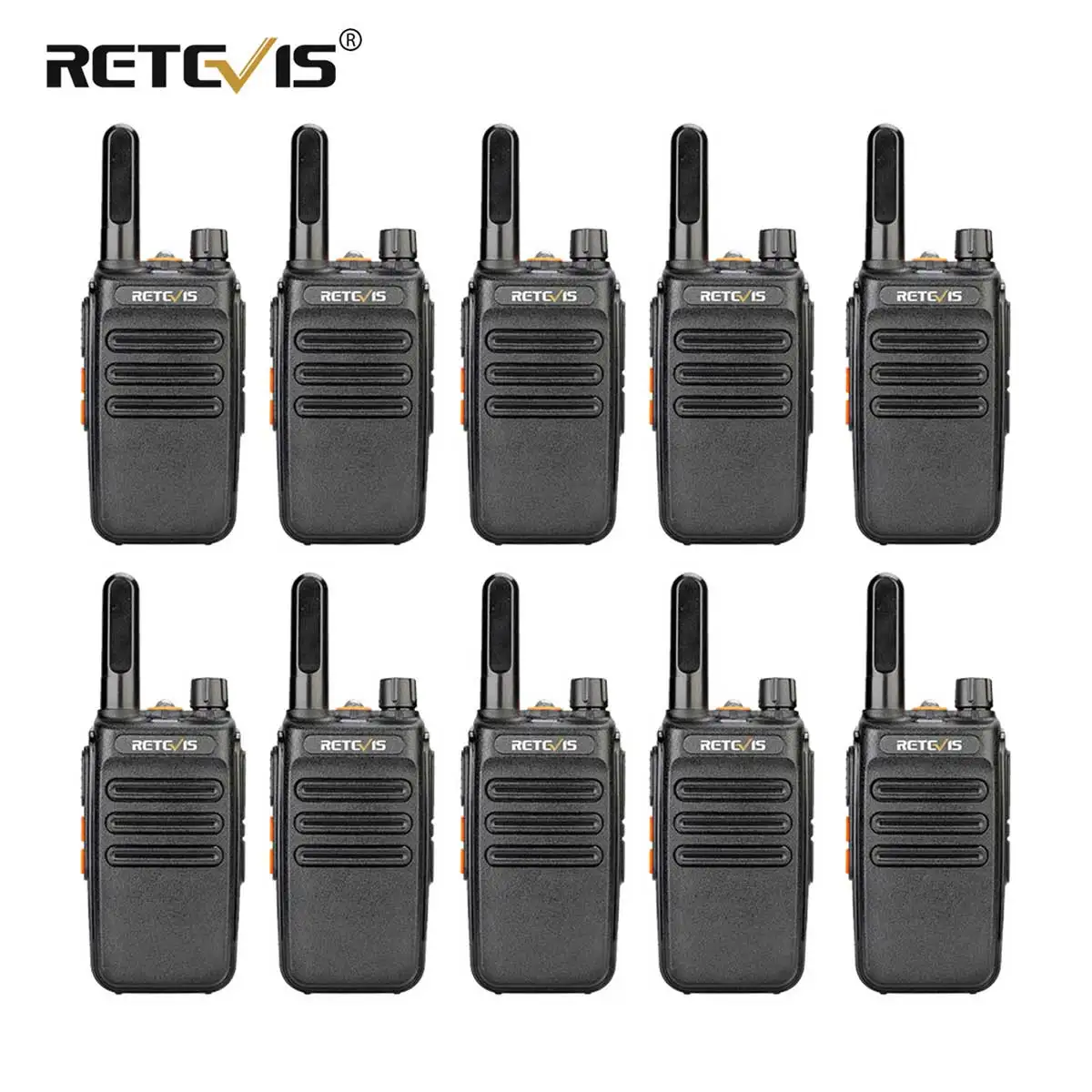 RETEVIS PMR Walkie Talkie 10 pcs Walkie Talkie RB635 RB35 PMR 446 Two-way Radio PTT talkie walkie for Hunting Hotel Restaurant