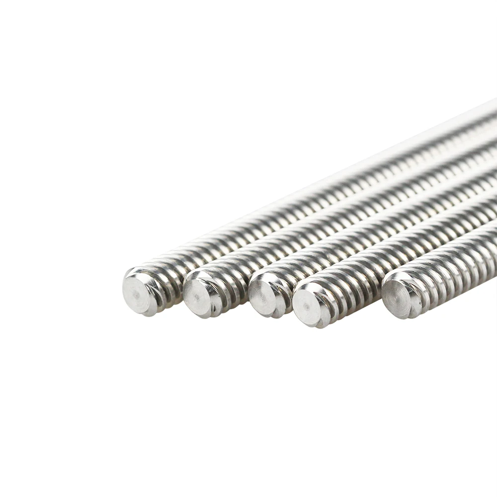 Anti-Backlash Nut + 200mm 300mm 400mm 500mm T-type fuso Trapezoidal T8 Lead Screw 8MM Thread 8mm For 3D Printer & CNC