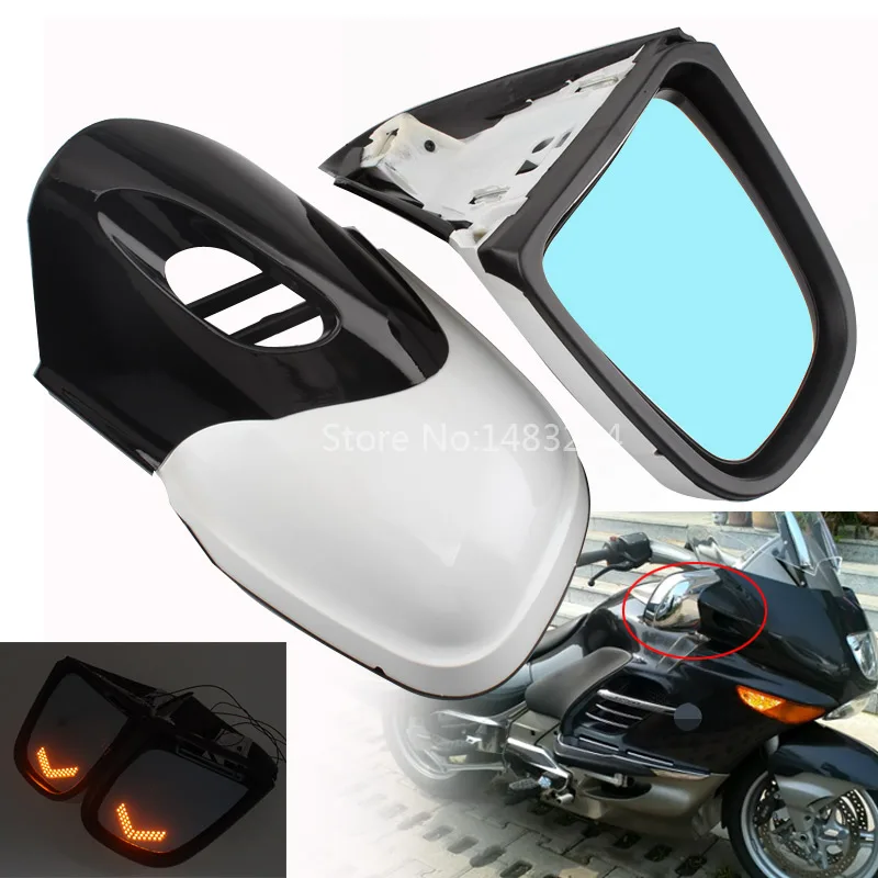 Motorcycle Rearview Mirrors LED Amber Turn Signal Light Side Mirror For BMW K1200 K1200LT K1200M K1200 LT / M K 1200 1999-2008