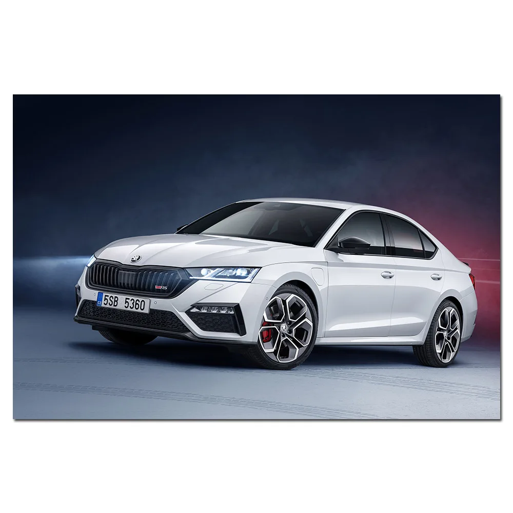 

Skoda Octavia RS iV Картина автомобиля Настенные художественные постеры и принты Современная картина на холсте для декора гостиной