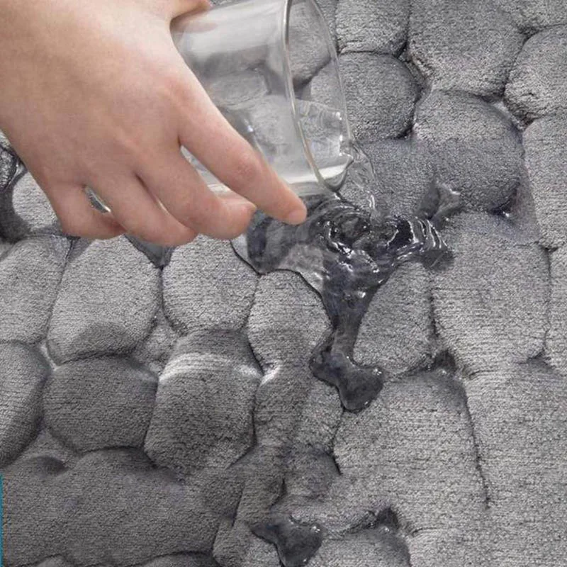 Alfombrilla superabsorbente para puerta de baño y sala de estar, alfombrilla antideslizante de espuma viscoelástica con relieve de pluma de ganso, envío directo