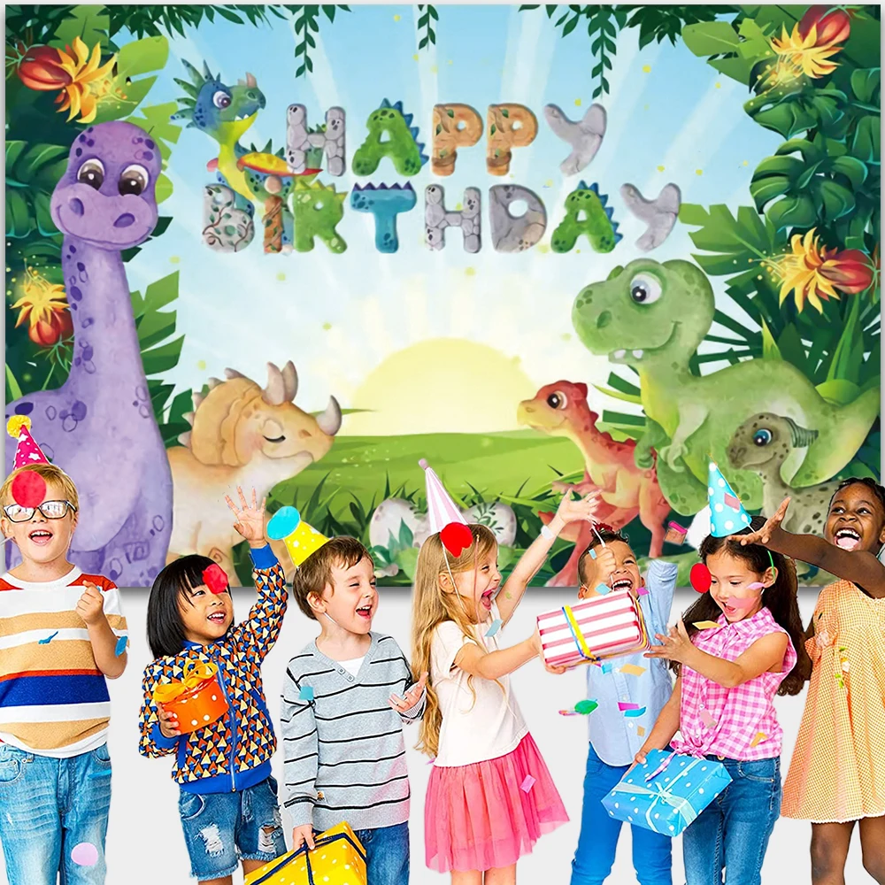 Фоны для фотосъемки с изображением динозавра джунглей лес вулкан новорожденный День Рождения Вечеринка фон для фотостудии