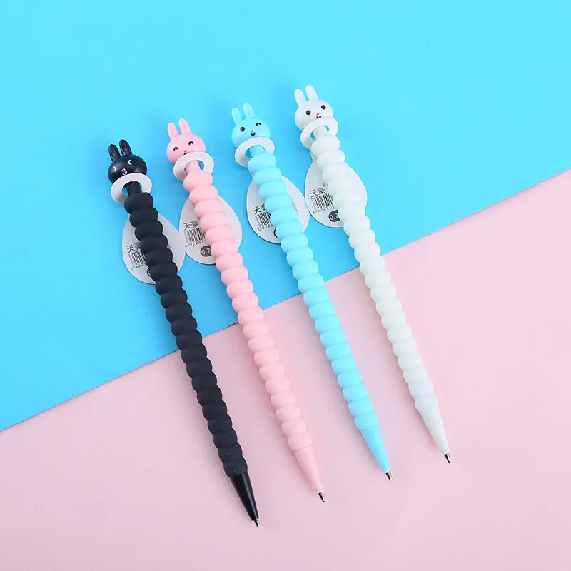 60 pcs/lot Creative Rabbit Mechanical Pencil Cute Automatic Pen Stationery gift School Office writing Supplies