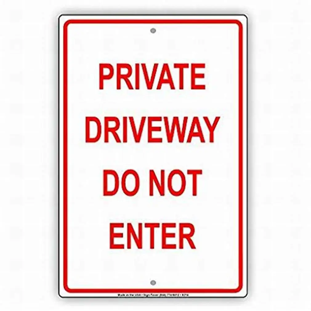Jesiceny Great  Aluminum Private Driveway Do not Enter Outdoor & Indoor Sign Wall Decoration 12x8 INCH