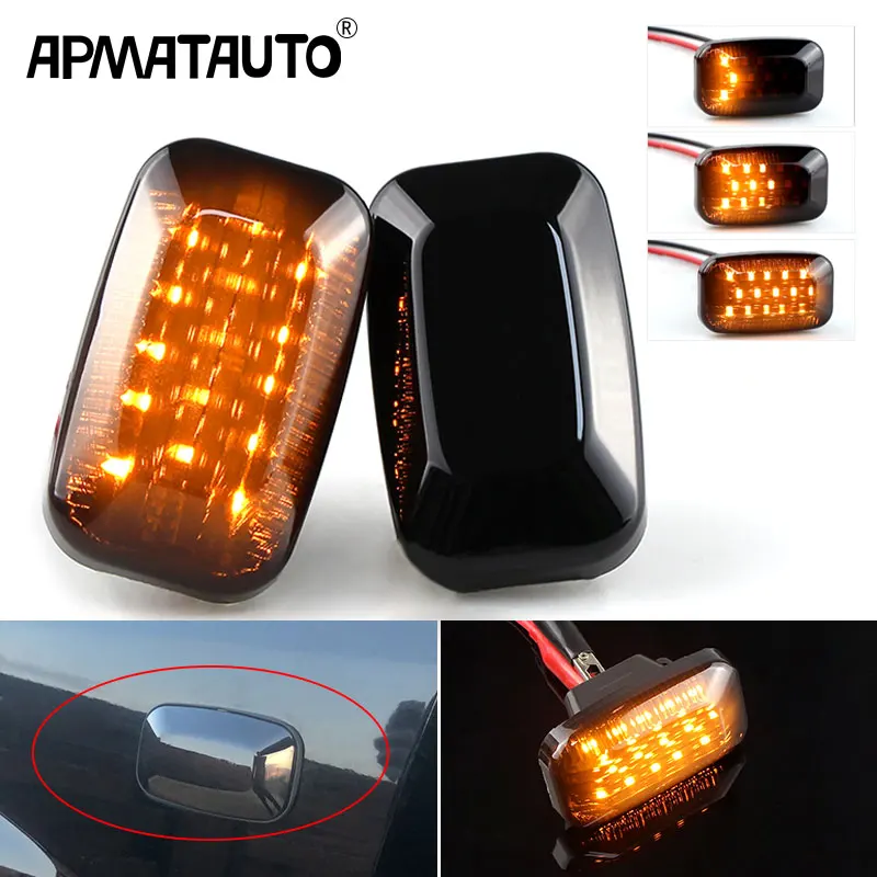 2pcs Side Marker Lights Dynamic LED Turn Signal Lamp Indicator For Toyota Landcruiser Land cruiser 70 80 100 Series 1998-2007