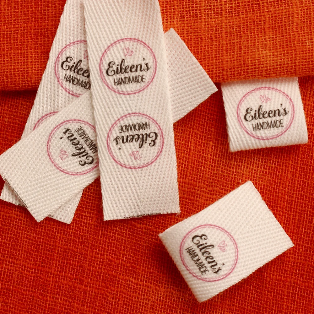 Twill Clothing Labels,Personalized Brand,Custom Logo,Cotton Tags,Business Name,Handmade, Washable, 20mm x 60mm(2041)