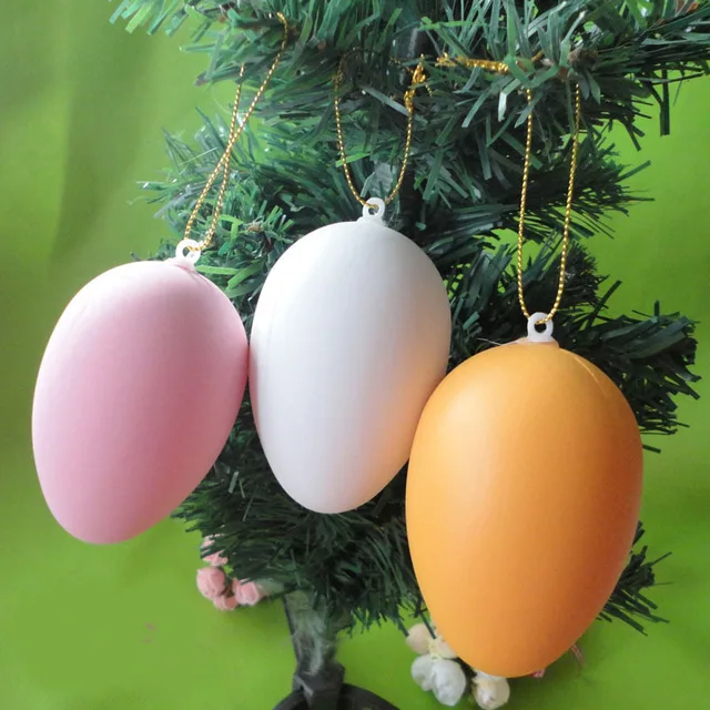 8cm plastic Easter paniting eggs decoration goose egg size DIY colorful egg model children's toys Creative Painting egg