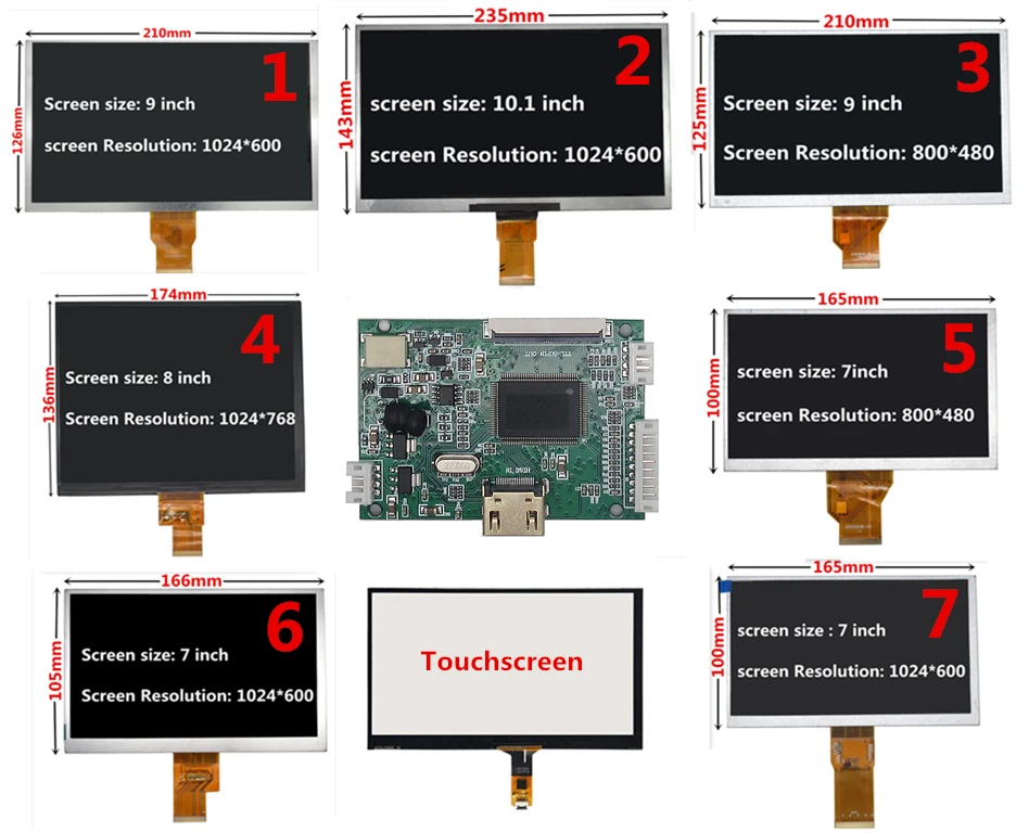 LCD Screen Display TTL Controller HDMI-Compatible Driver Control Board For Lattepanda Raspberry Pi Banana Pi Driver Board