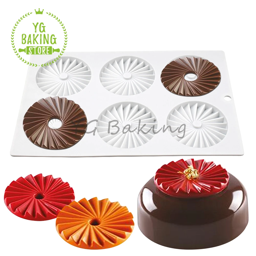 Dorica 6 Holes Fan Shape Chocolate Mousse Mold Silicone Mold Diy  Soap Mould Cake Decorating Tools Kitchen Supplies Bakeware