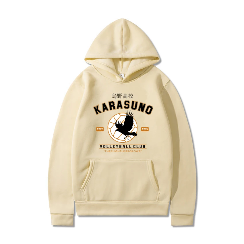 Hoodies dos homens dos desenhos animados haikyuu engraçado anime japonês streetwear harajuku karasuno voar alto gráfico moletom com capuz