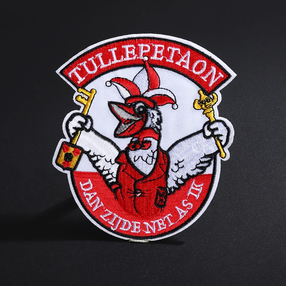 Cartoon TULLEPETAONESTAD Chicken Restaurant Patch Ironing Patches Embroidered Accordion Chicken Patches wholesale