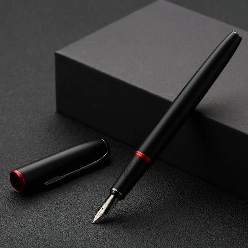 Picasso 916 Pimio Exquisite Black Metal Fountain Pen Titanium Black EF/M/Bent Nib 0.38/0.6/1.0mm Matte Barrel For Office Writing