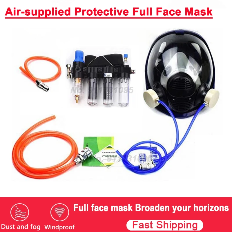 

Four-In-One Functional Air-Supply Industrial Respirator System 6800 Air-Supply Full-Face Mask Gas Mask Respirator