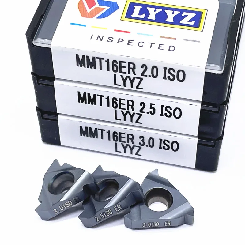 ตัวสอดแบบเกลียวสำหรับสแตนเลส MMT16IR 2.0 iOS lyyz MMT16ER 2.0 iOS เครื่องมือกลึงคาร์ไบด์แทรกสำหรับ SER mesin bubut CNC